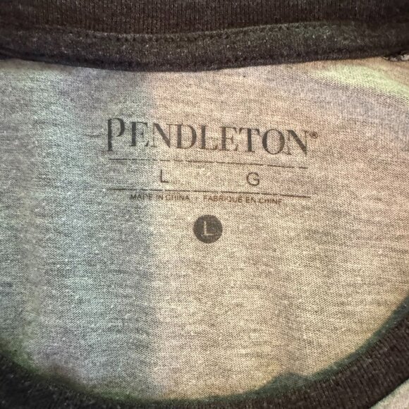 Pendleton Surfboard Print Gray & Black Baseball Shirt, 3/4 Sleeves, Size Large - Picture 4 of 8